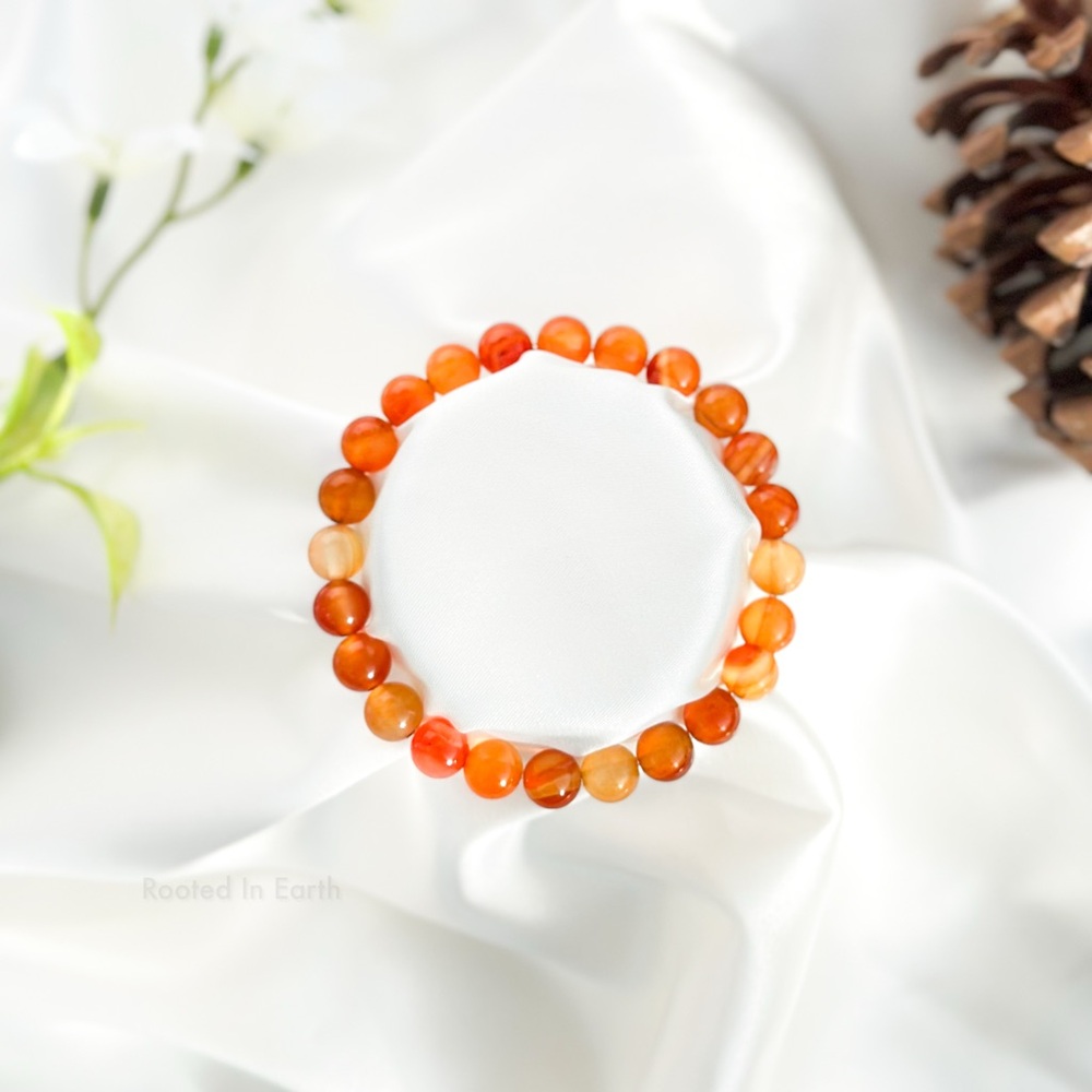 Natural Carnelian Gemstone Bracelet- Motivation, Courage, Creativity Healing